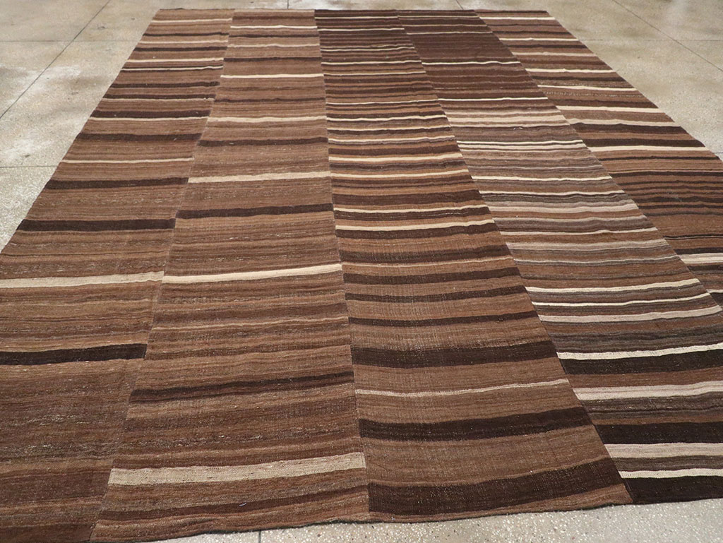 Vintage Turkish Flatweave Kilim Room Size Carpet, No.33089 - Gss