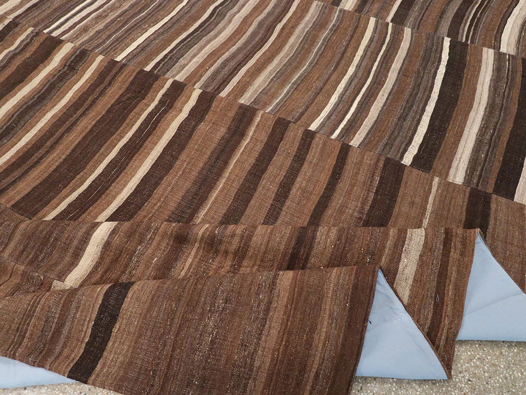 Vintage Turkish Flatweave Kilim Room Size Carpet, No.33089 - Gss