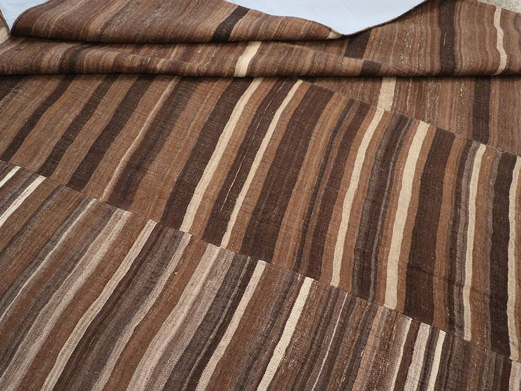 Vintage Turkish Flatweave Kilim Room Size Carpet, No.33089 - Gss