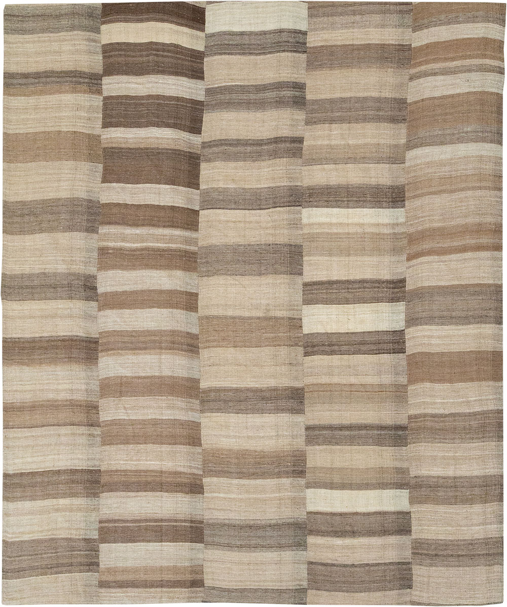 Vintage Turkish Flatweave Kilim Room Size Carpet, No.33090 - Gss