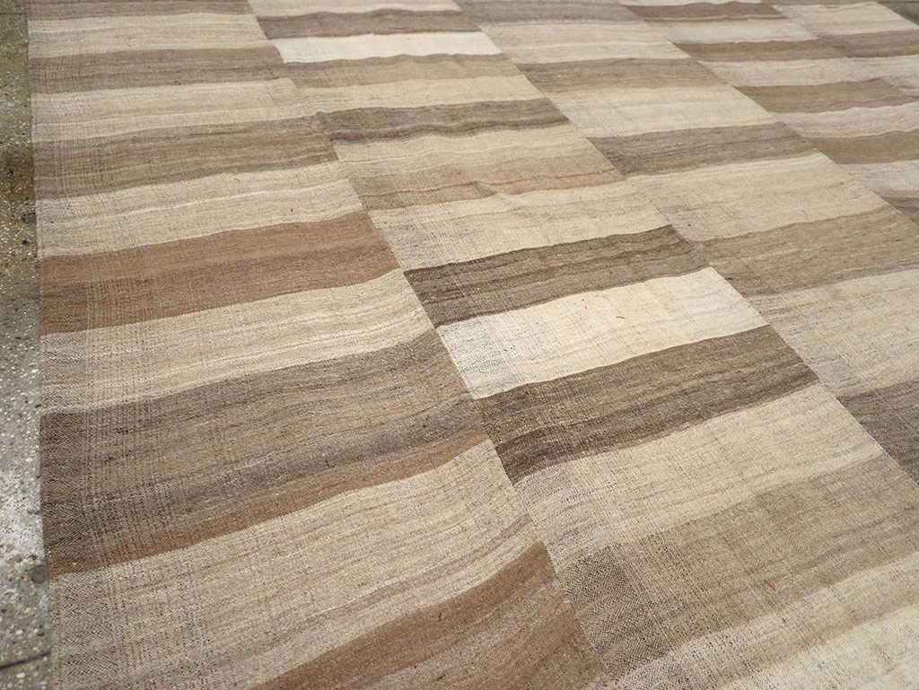 Vintage Turkish Flatweave Kilim Room Size Carpet, No.33090 - Gss