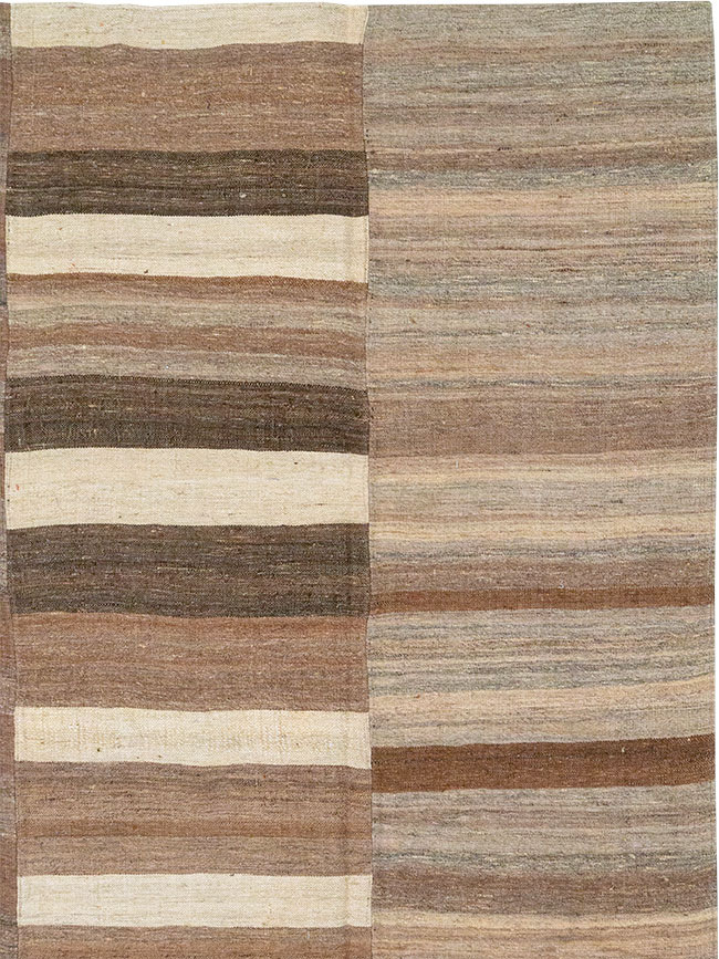 Vintage Turkish Flatweave Kilim Room Size Carpet, No.33092 - Gss