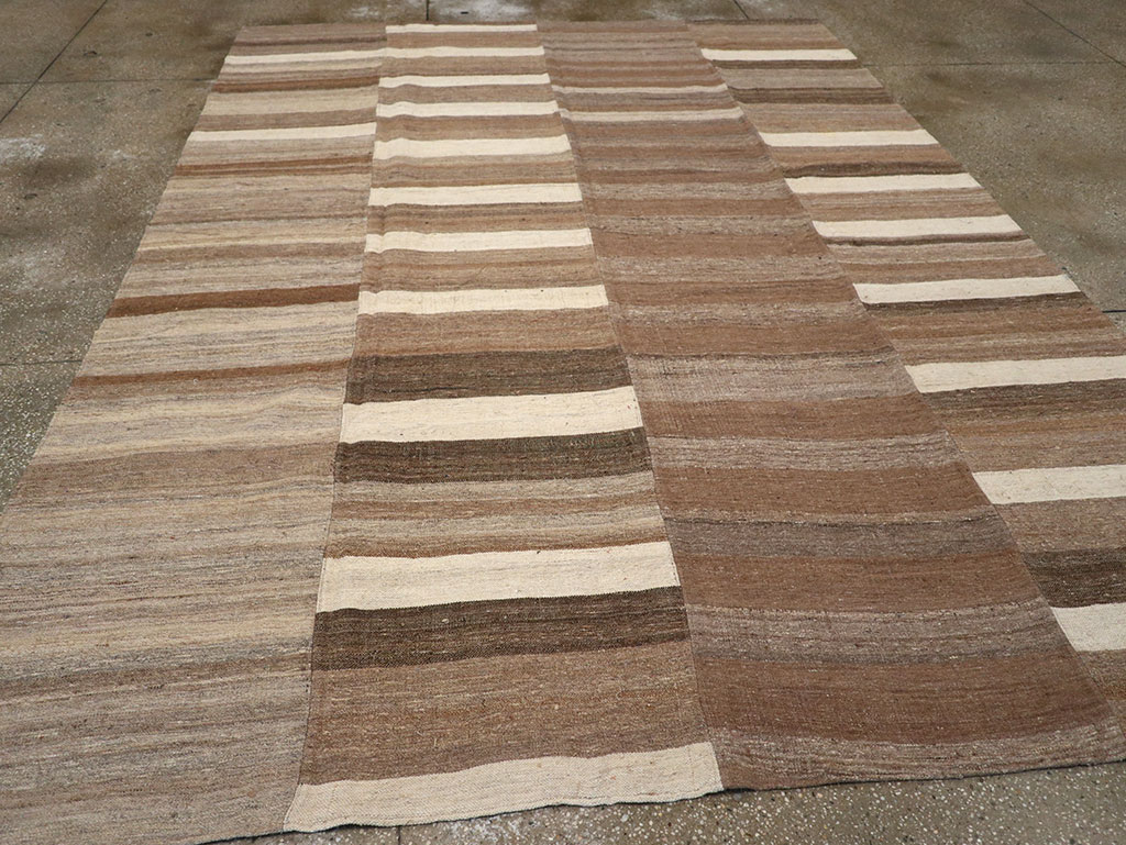 Vintage Turkish Flatweave Kilim Room Size Carpet, No.33092 - Gss