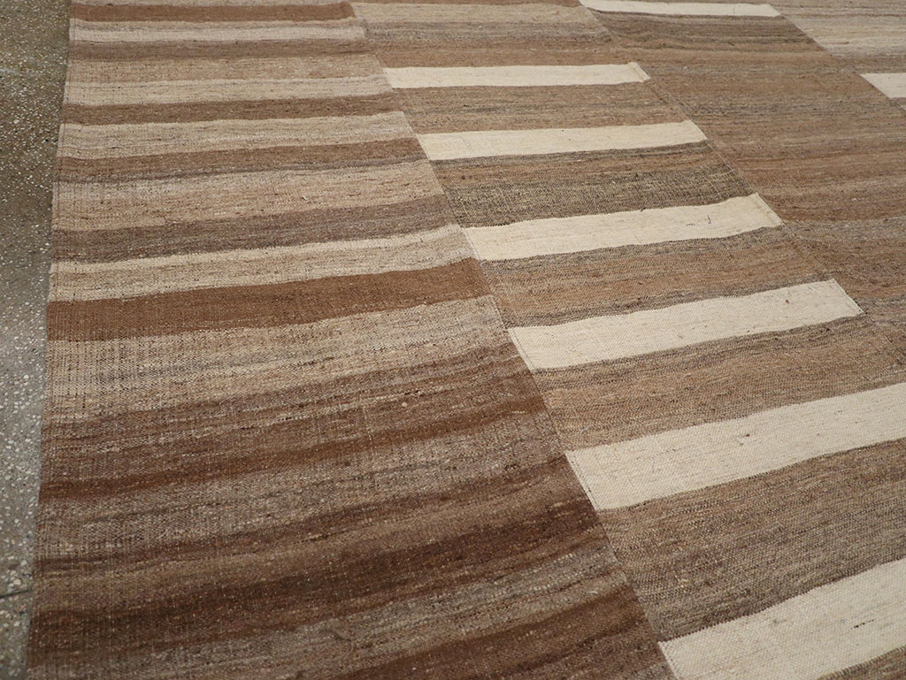 Vintage Turkish Flatweave Kilim Room Size Carpet, No.33093 - Gss