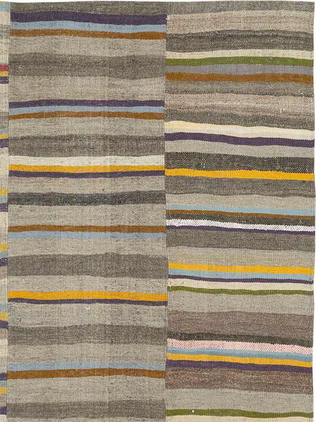 Vintage Turkish Flatweave Kilim Room Size Carpet, No.33094 - Gss