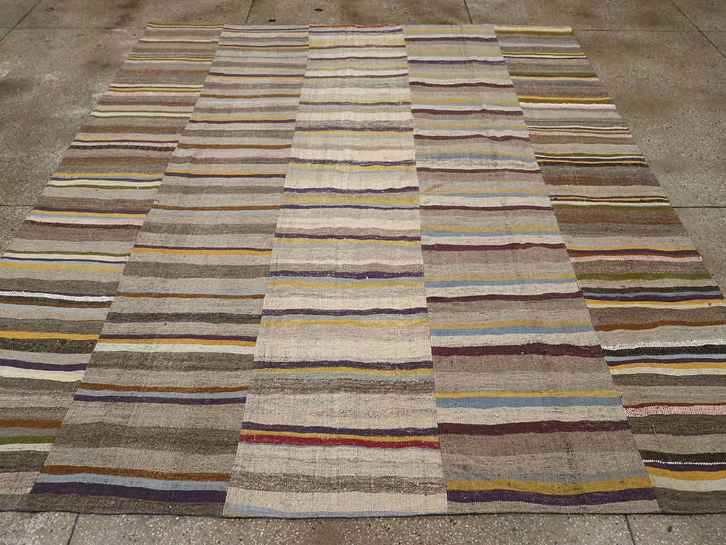 Vintage Turkish Flatweave Kilim Room Size Carpet, No.33094 - Gss