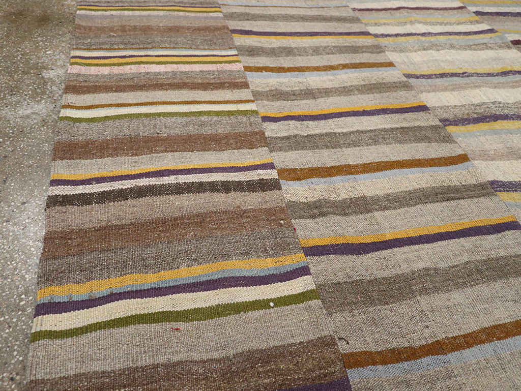 Vintage Turkish Flatweave Kilim Room Size Carpet, No.33094 - Gss