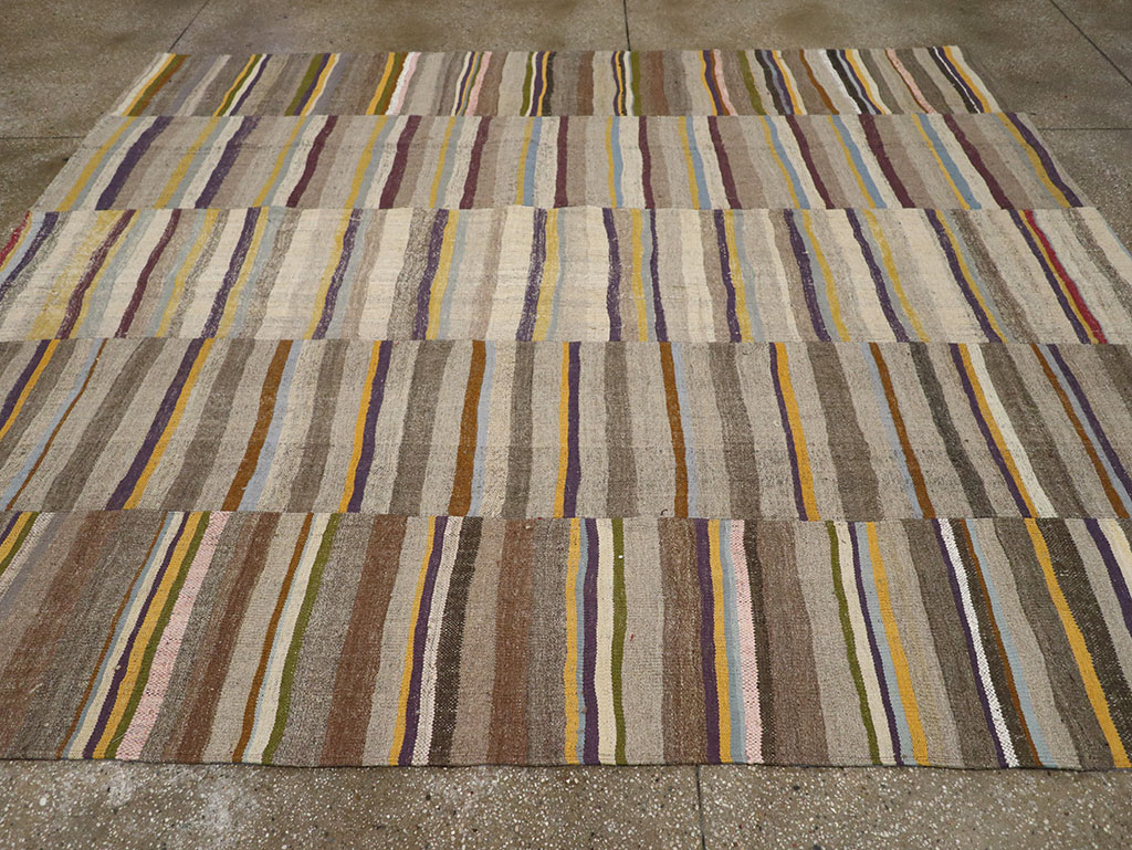 Vintage Turkish Flatweave Kilim Room Size Carpet, No.33094 - Gss