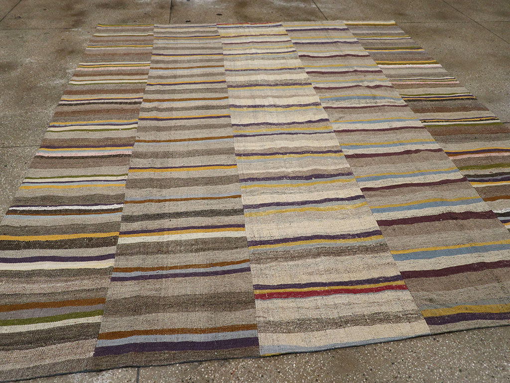 Vintage Turkish Flatweave Kilim Room Size Carpet, No.33094 - Gss