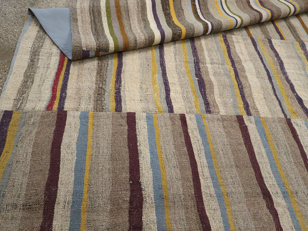 Vintage Turkish Flatweave Kilim Room Size Carpet, No.33094 - Gss