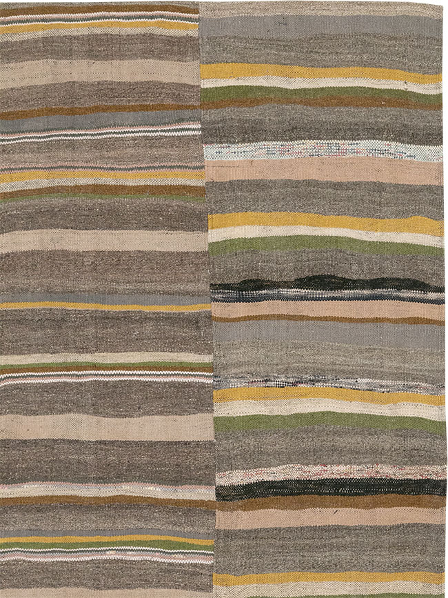 Vintage Turkish Flatweave Kilim Room Size Carpet, No.33095 - Gss