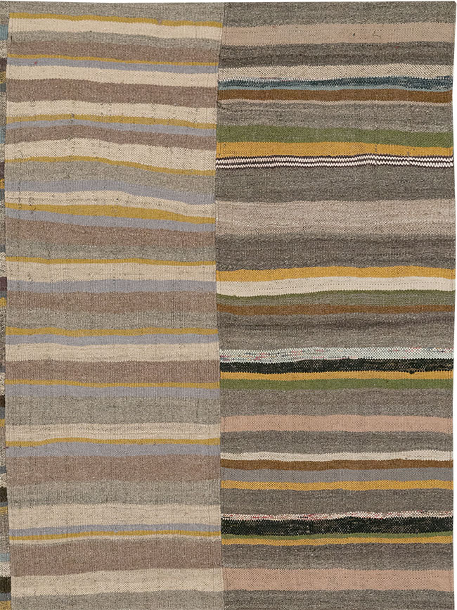 Vintage Turkish Flatweave Kilim Room Size Carpet, No.33095 - Gss