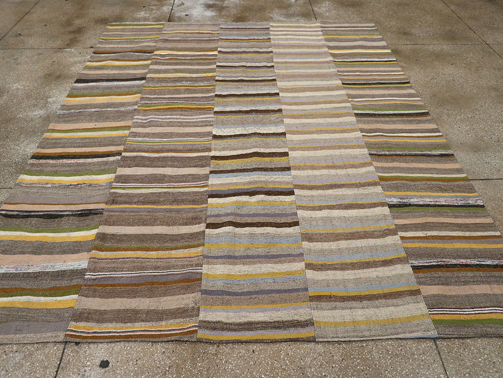 Vintage Turkish Flatweave Kilim Room Size Carpet, No.33095 - Gss