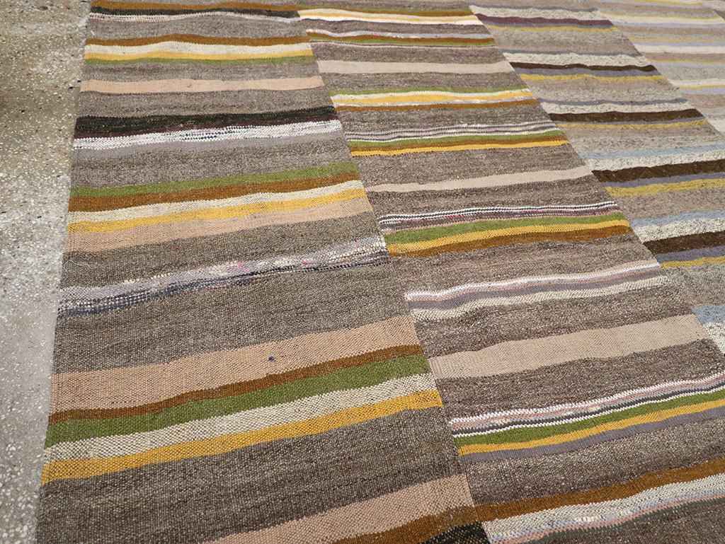 Vintage Turkish Flatweave Kilim Room Size Carpet, No.33095 - Gss