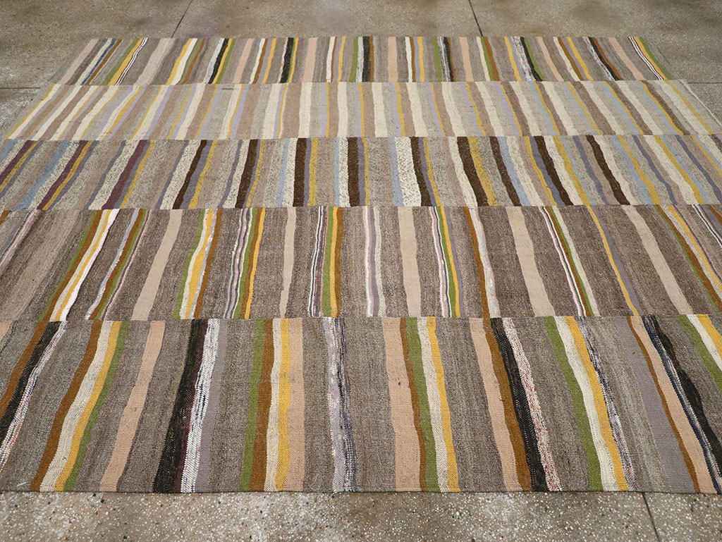 Vintage Turkish Flatweave Kilim Room Size Carpet, No.33095 - Gss