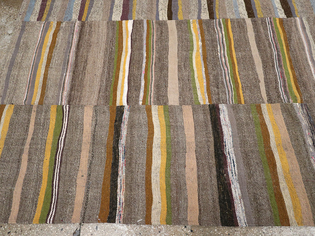 Vintage Turkish Flatweave Kilim Room Size Carpet, No.33095 - Gss