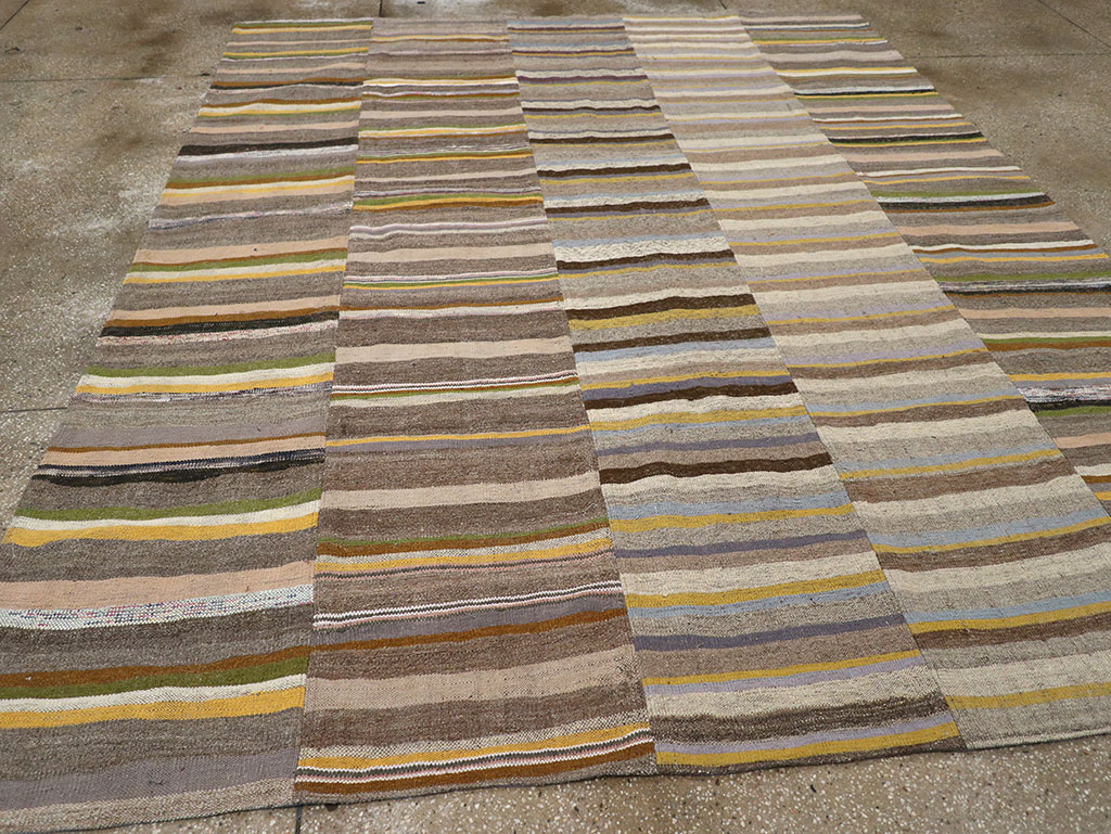 Vintage Turkish Flatweave Kilim Room Size Carpet, No.33095 - Gss