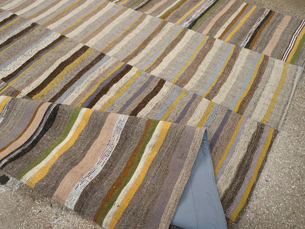 Vintage Turkish Flatweave Kilim Room Size Carpet, No.33095 - Gss