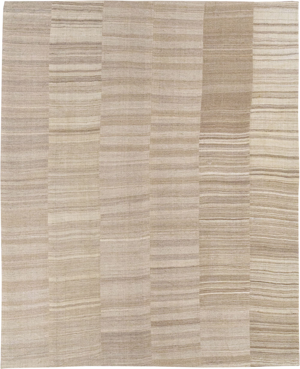 Vintage Turkish Flatweave Kilim Large Room Size Carpet, No.33097 - Gss