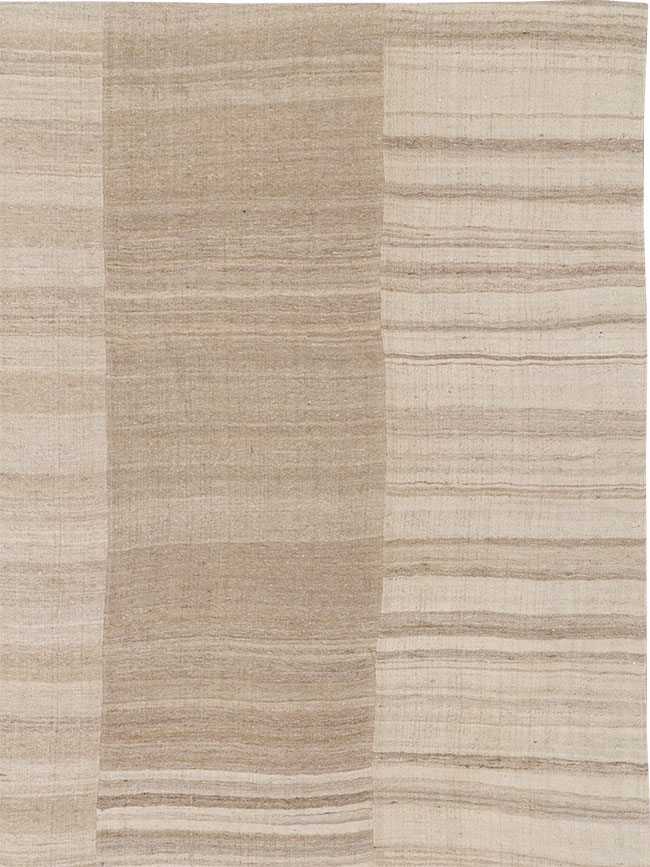 Vintage Turkish Flatweave Kilim Large Room Size Carpet, No.33097 - Gss