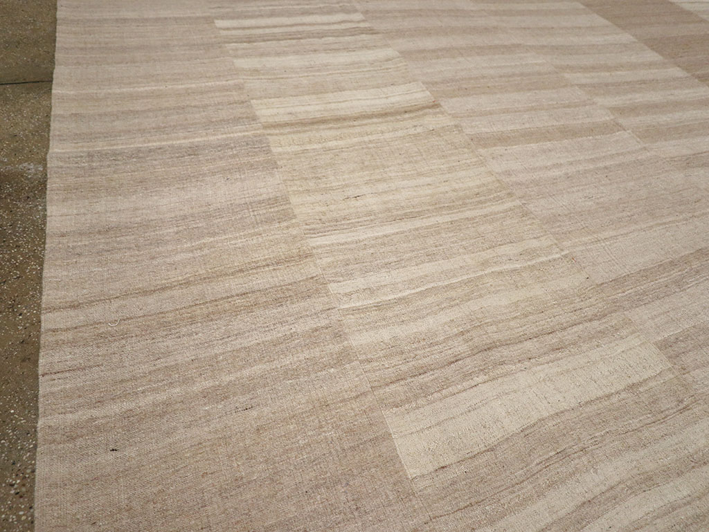 Vintage Turkish Flatweave Kilim Large Room Size Carpet, No.33097 - Gss