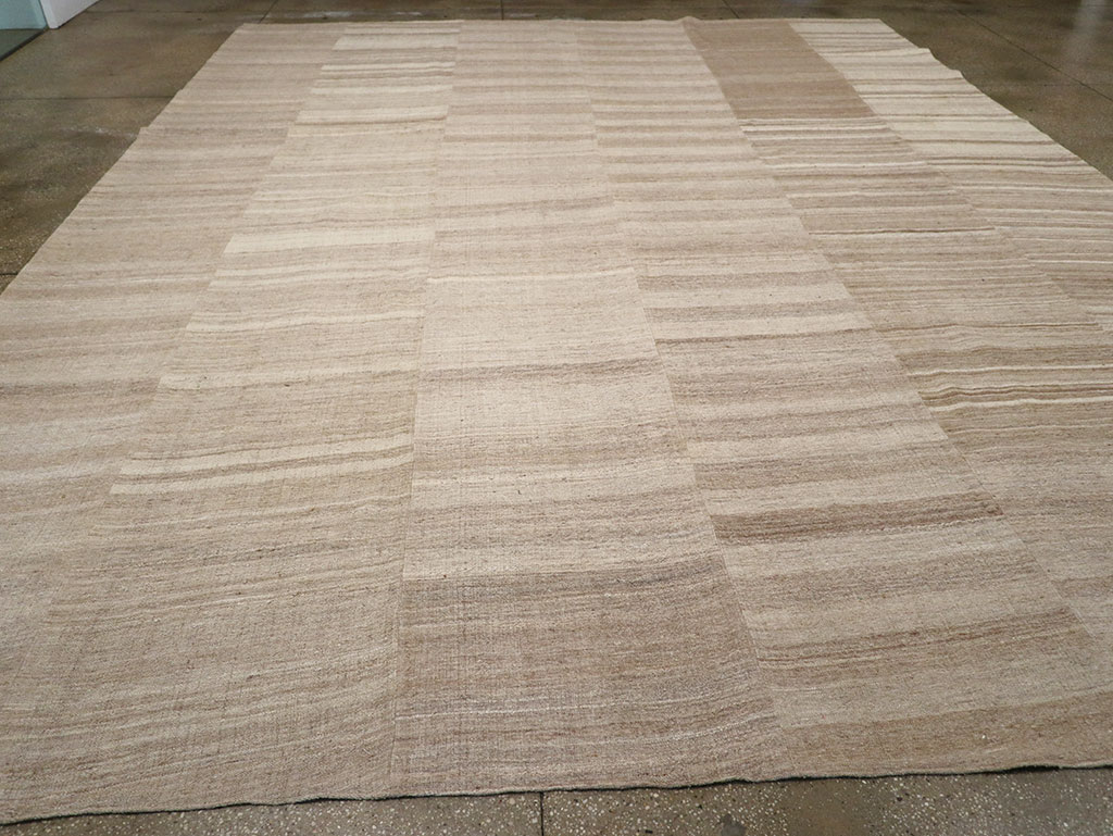 Vintage Turkish Flatweave Kilim Large Room Size Carpet, No.33097 - Gss