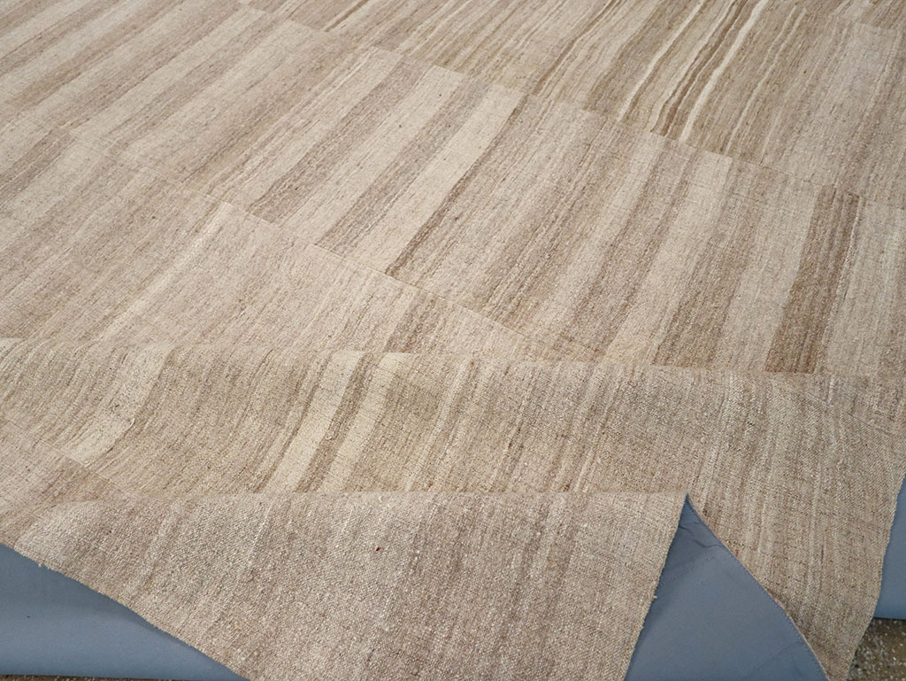 Vintage Turkish Flatweave Kilim Large Room Size Carpet, No.33097 - Gss