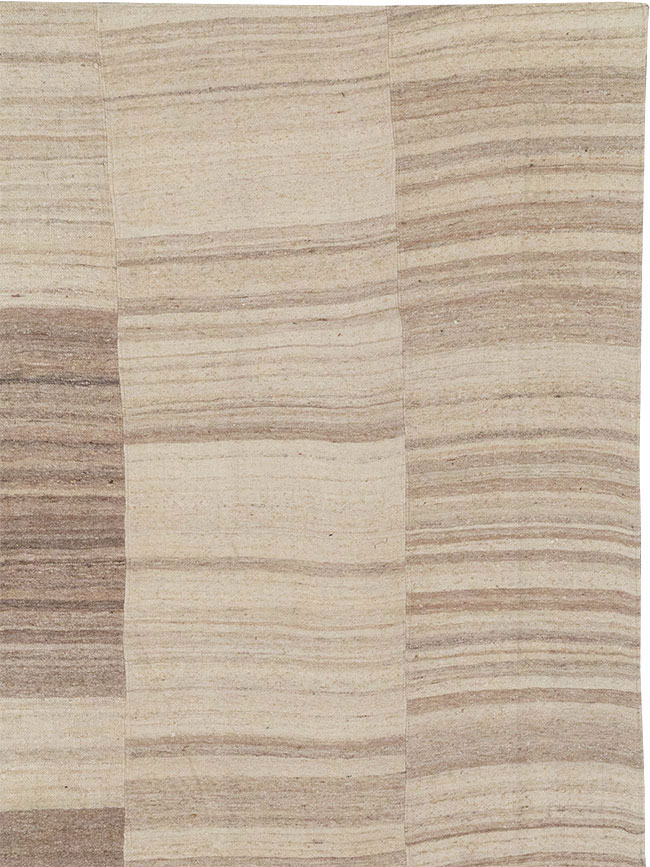 Vintage Turkish Flatweave Kilim Large Room Size Carpet, No.33098 - Gss