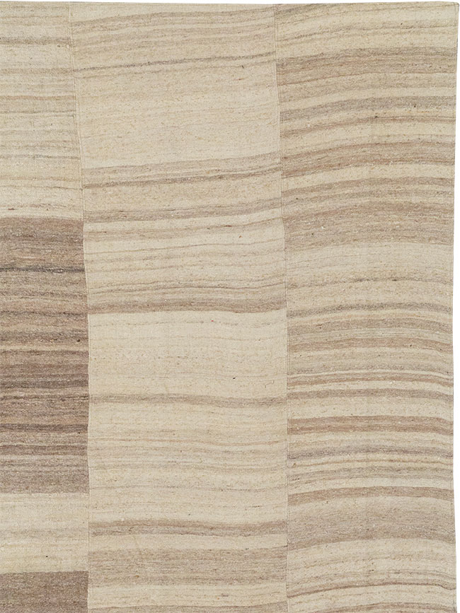 Vintage Turkish Flatweave Kilim Large Room Size Carpet, No.33098 - Gss