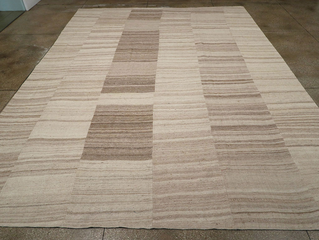 Vintage Turkish Flatweave Kilim Large Room Size Carpet, No.33098 - Gss