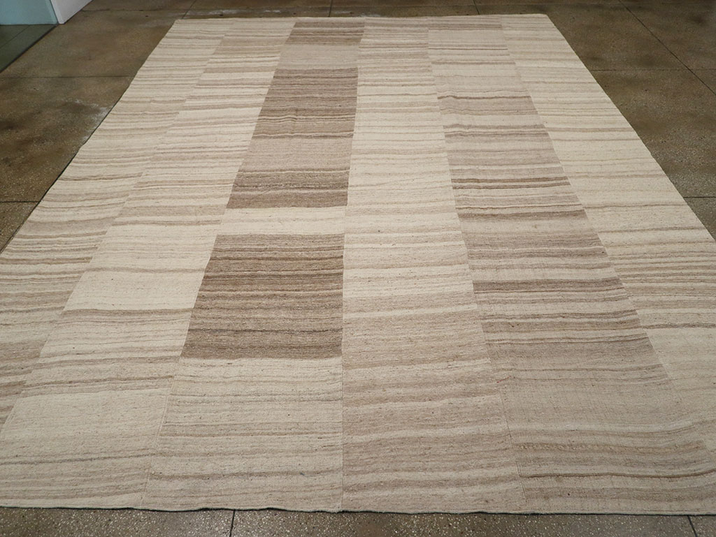 Vintage Turkish Flatweave Kilim Large Room Size Carpet, No.33098 - Gss