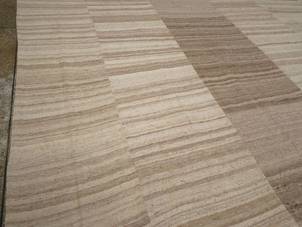 Vintage Turkish Flatweave Kilim Large Room Size Carpet, No.33098 - Gss