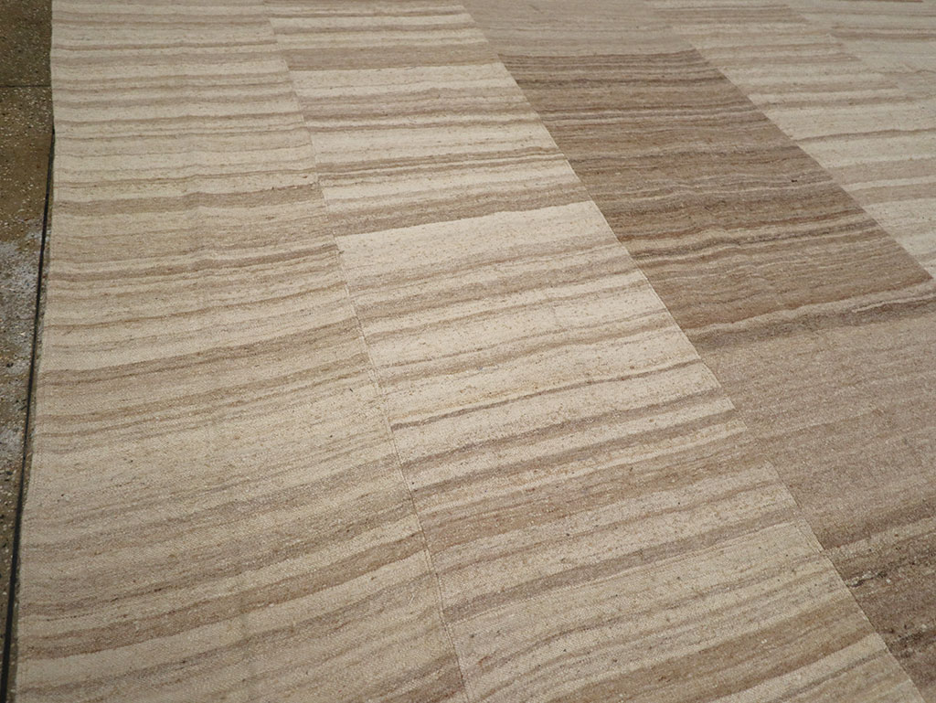 Vintage Turkish Flatweave Kilim Large Room Size Carpet, No.33098 - Gss