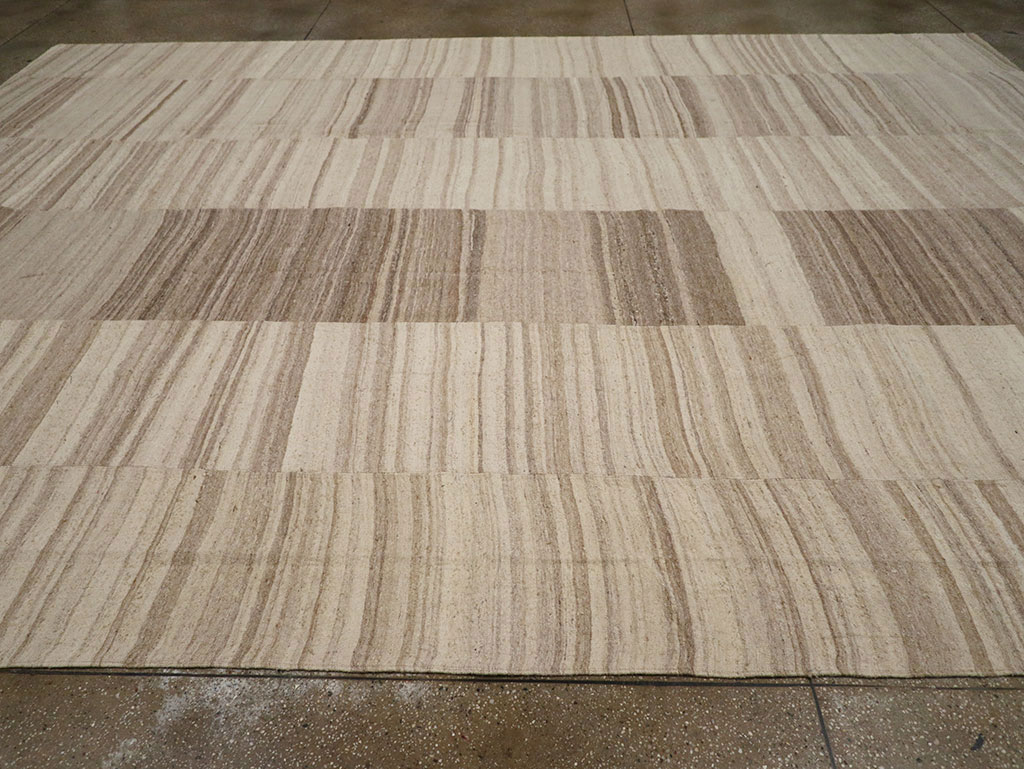 Vintage Turkish Flatweave Kilim Large Room Size Carpet, No.33098 - Gss