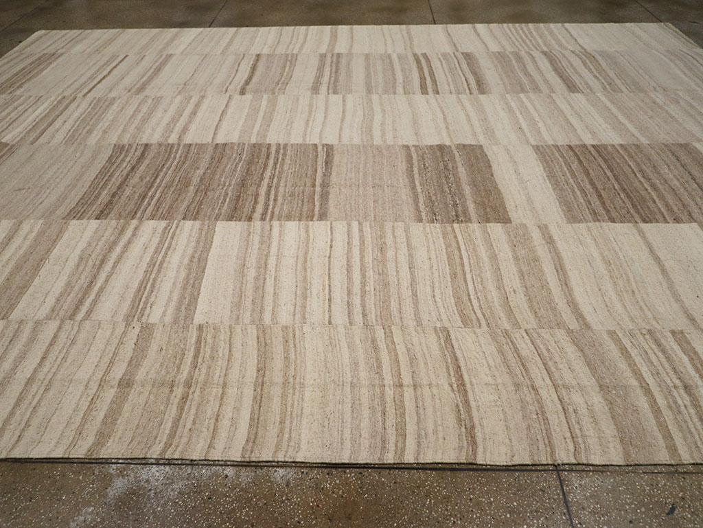 Vintage Turkish Flatweave Kilim Large Room Size Carpet, No.33098 - Gss