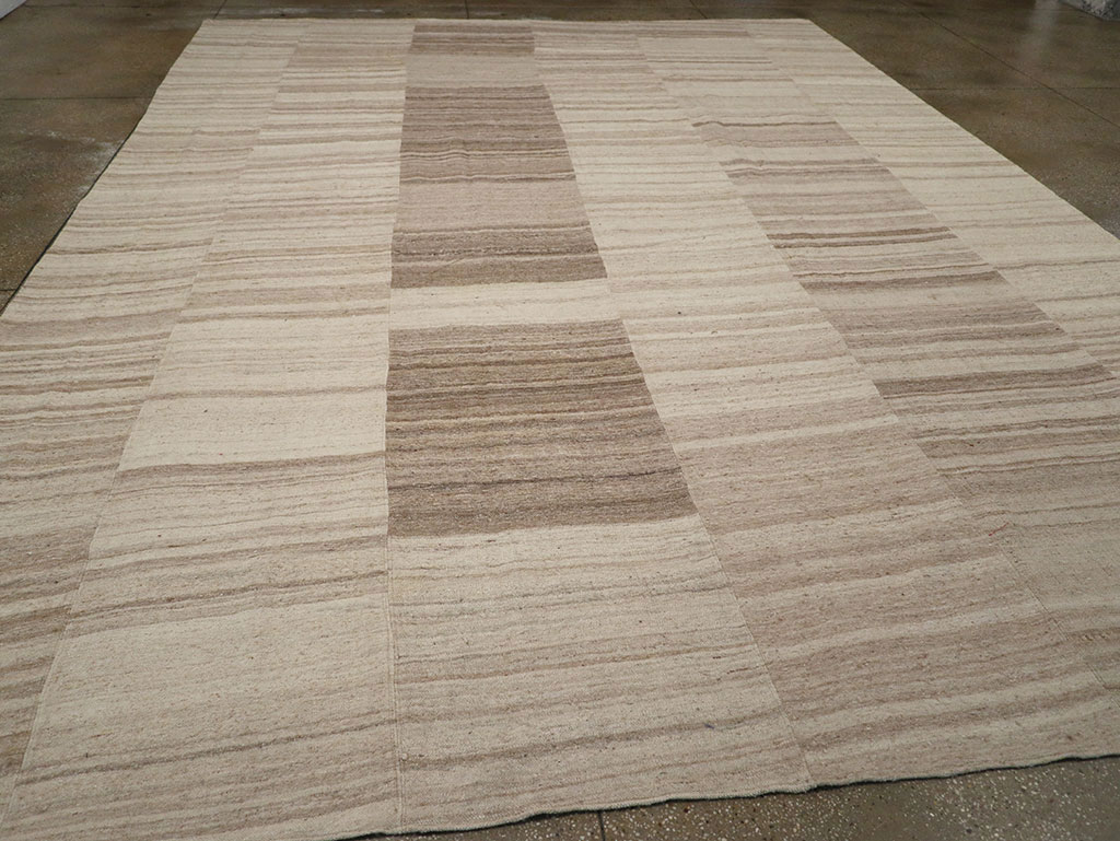 Vintage Turkish Flatweave Kilim Large Room Size Carpet, No.33098 - Gss