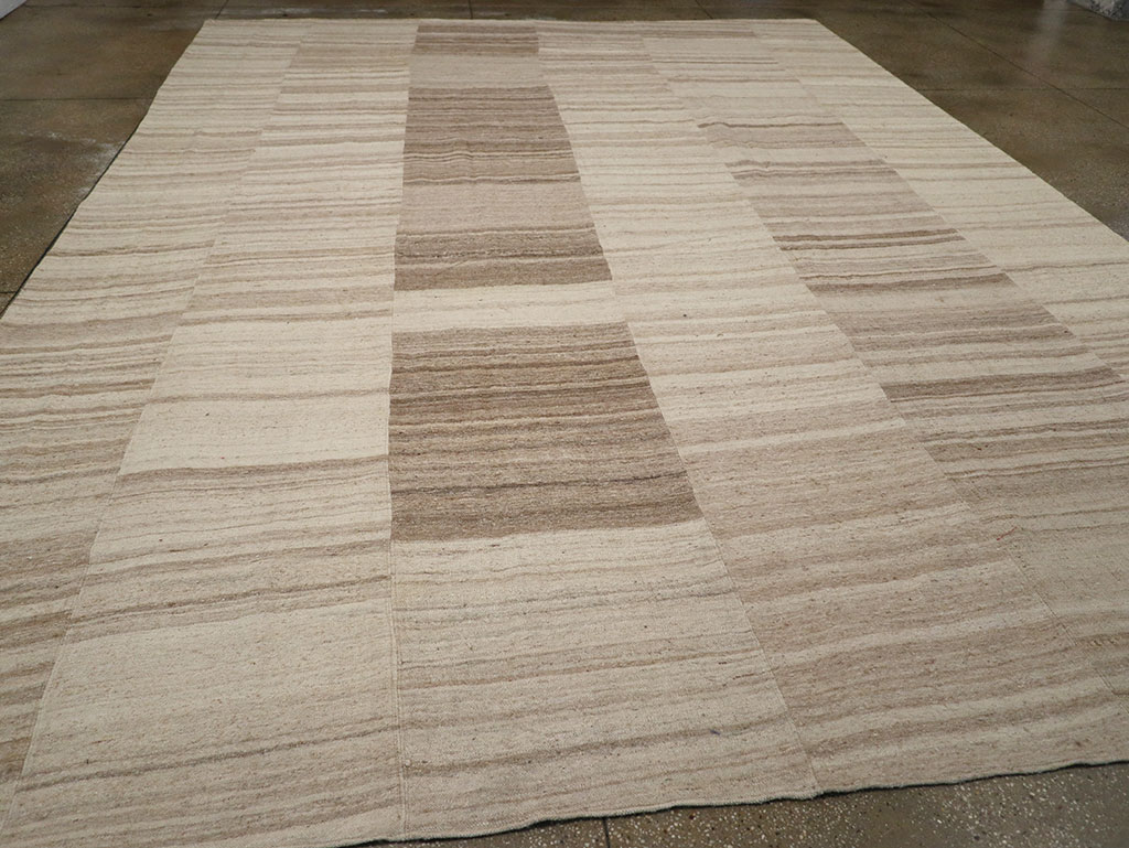 Vintage Turkish Flatweave Kilim Large Room Size Carpet, No.33098 - Gss