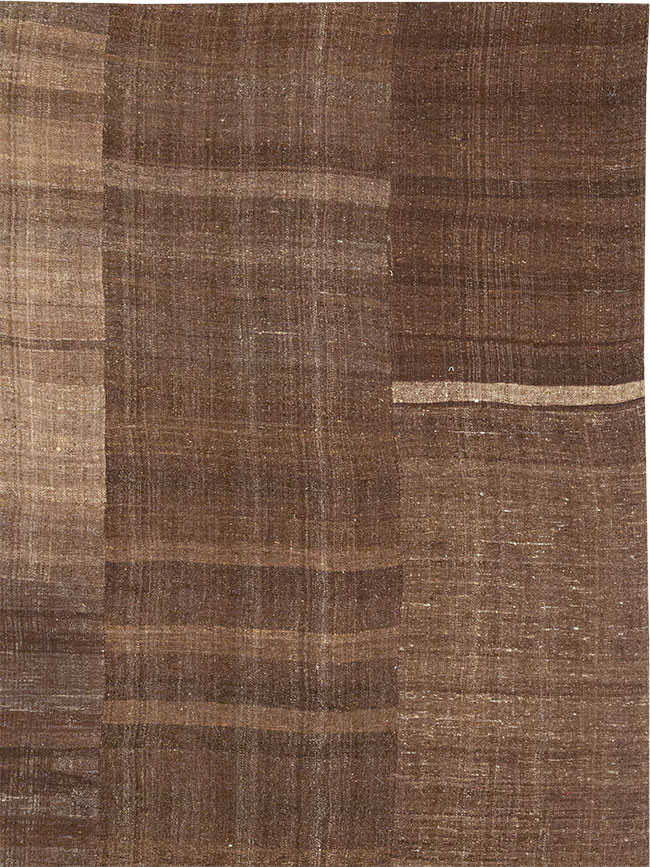 Vintage Turkish Flatweave Kilim Room Size Carpet, No.33100 - Gss