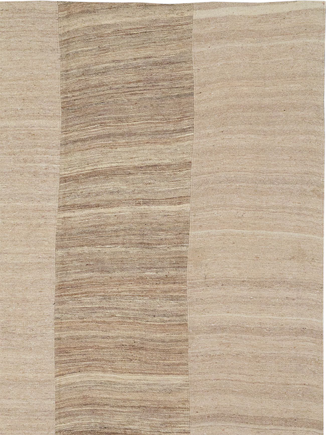 Vintage Turkish Flatweave Kilim Square Large Room Size Carpet, No.33101 - Gss