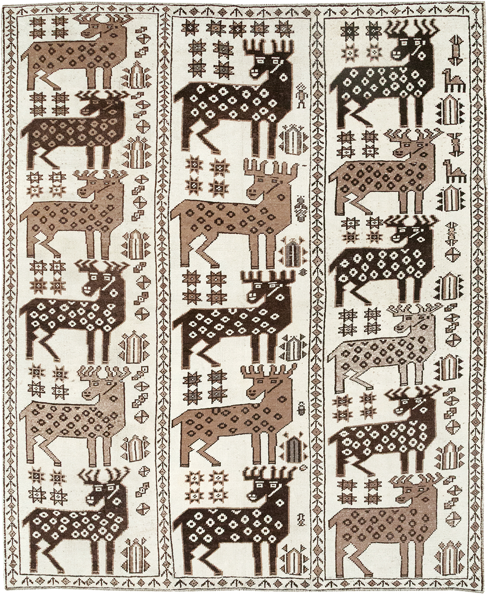 Vintage Turkish Pictorial Room Size Carpet, No.33119 - Gss