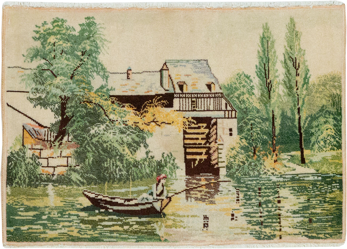 Vintage Persian Tabriz Pictorial Rug, No.33122 - Gss