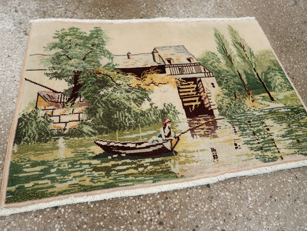 Vintage Persian Tabriz Pictorial Rug, No.33122 - Gss