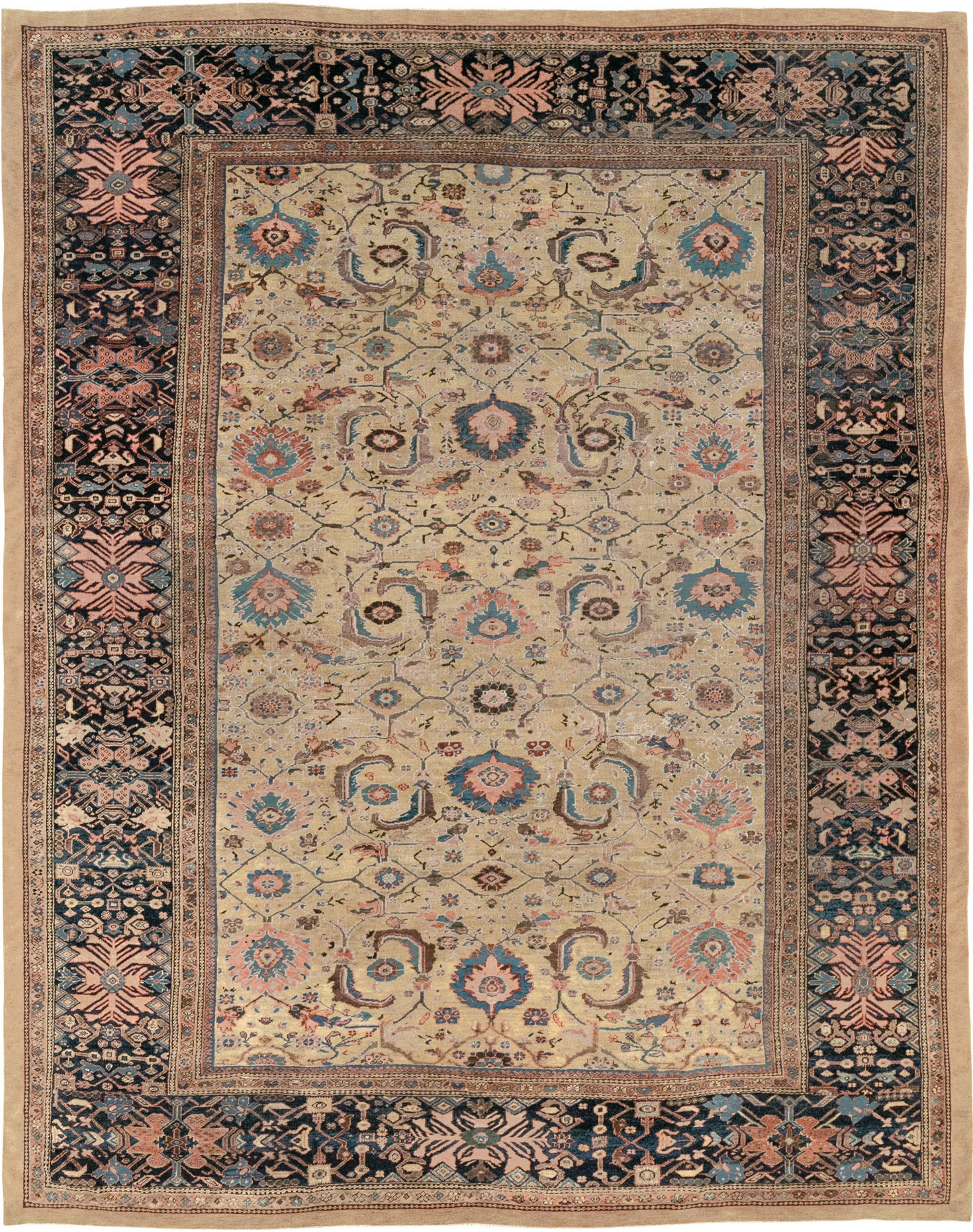 Antique Persian Sultanabad Room Size Carpet, No.33126 - Gss