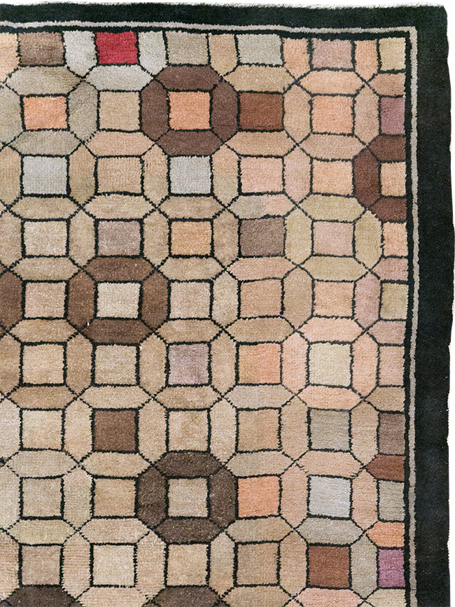 Vintage Chinese Art Deco Accent Rug, No.33133 - Gss