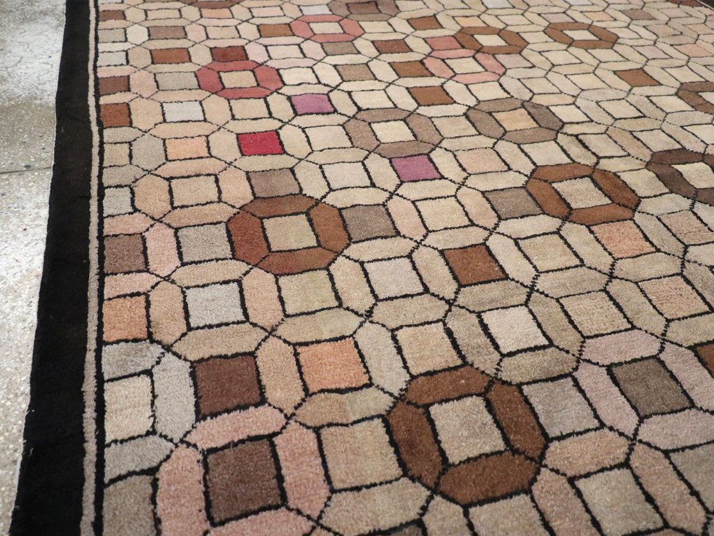 Vintage Chinese Art Deco Accent Rug, No.33133 - Gss