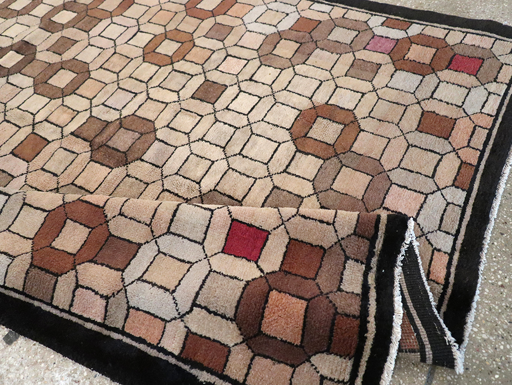 Vintage Chinese Art Deco Accent Rug, No.33133 - Gss