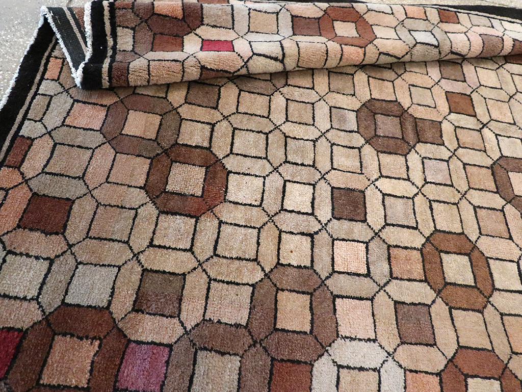 Vintage Chinese Art Deco Accent Rug, No.33133 - Gss