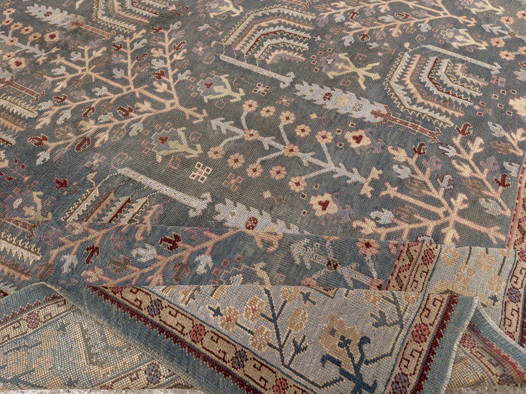 Antique Turkish Oushak Large Room Size Carpet, No.33142 - Gss