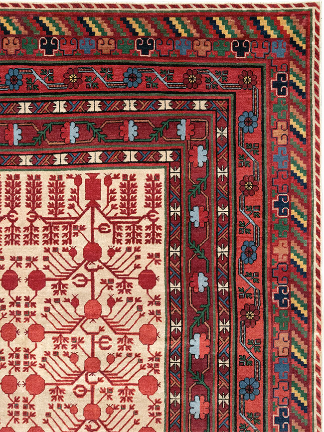 Vintage East Turkestan Khotan Room Size Carpet, No.33155 - Gss