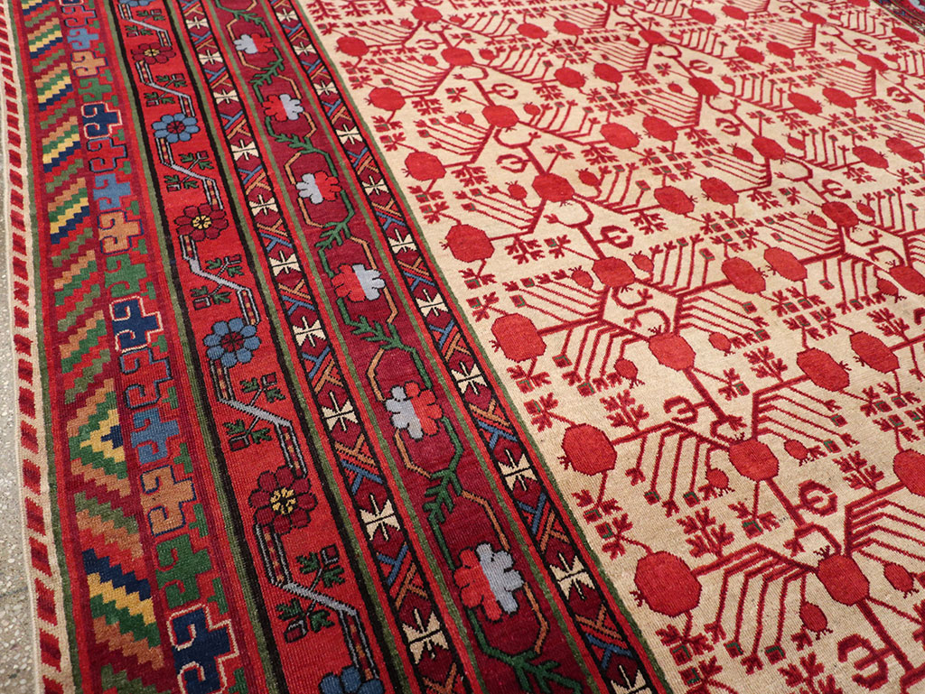 Vintage East Turkestan Khotan Room Size Carpet, No.33155 - Gss